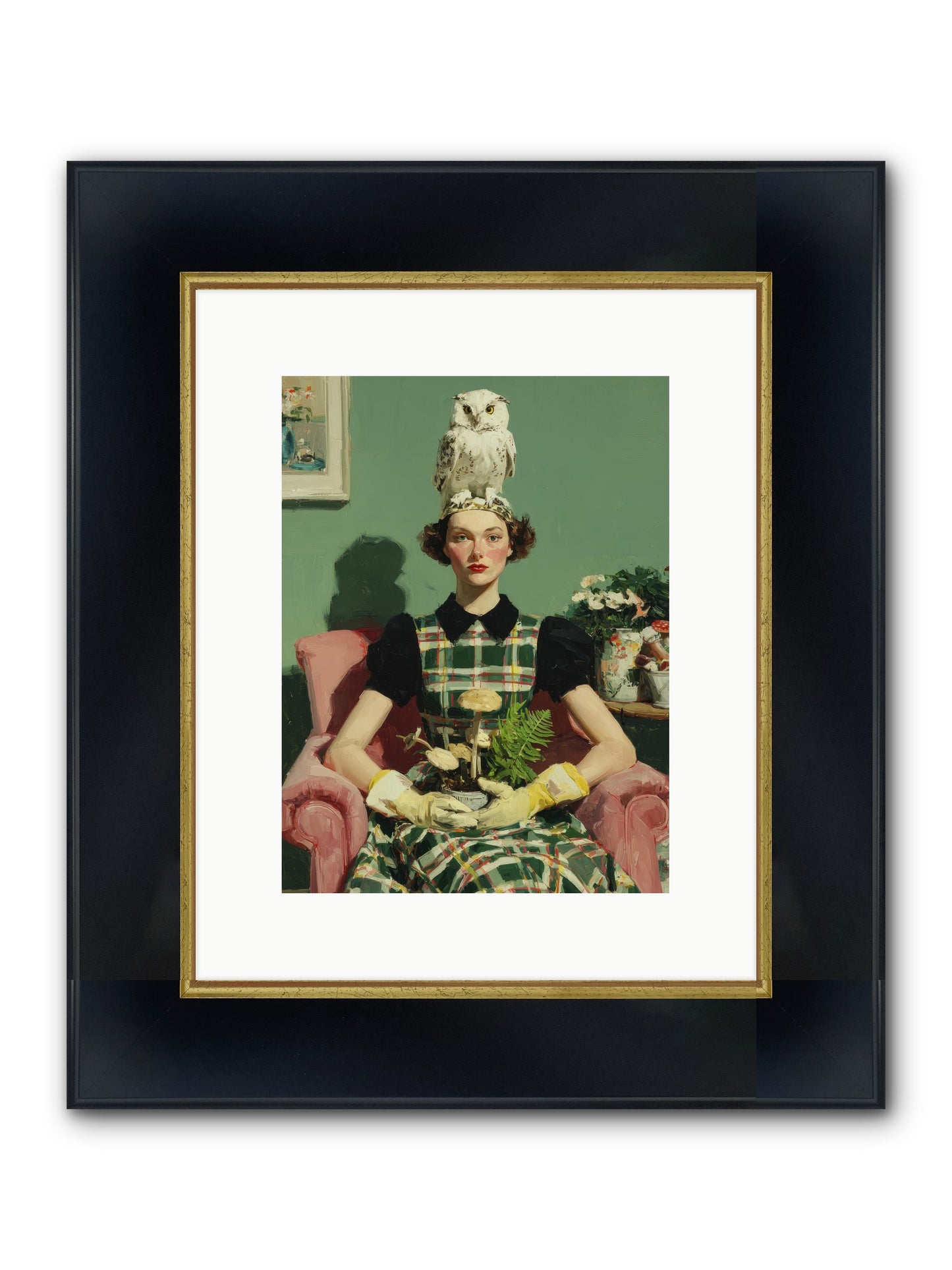 Her Afternoon Devotions Framed Print - Wide Black w/Gold 9x12