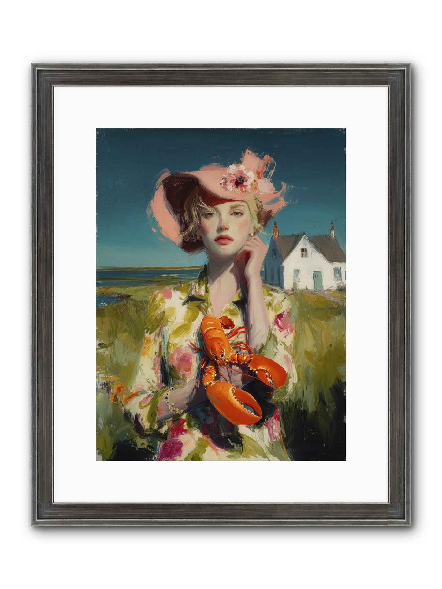 Her Coastal Heart Framed Print - Slimwoods Black/Silver 12x16