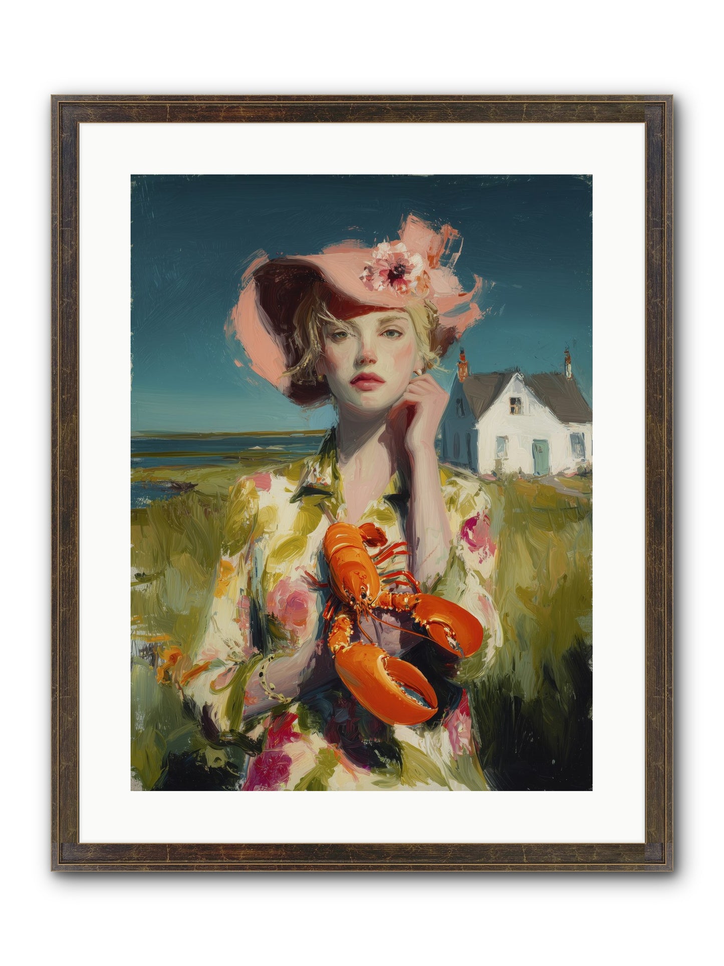 Her Coastal Heart Framed Print - Slimwoods Black/Gold 18x24