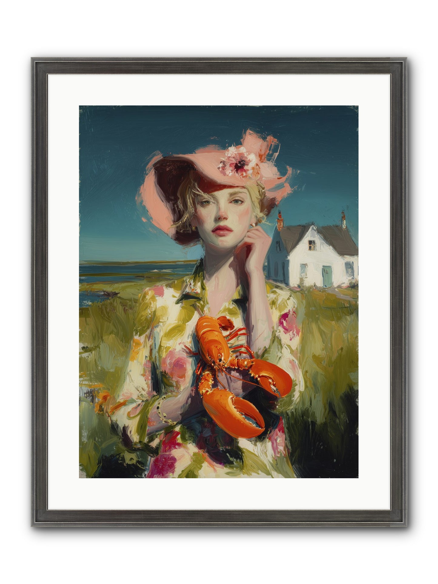 Her Coastal Heart Framed Print - Slimwoods Black/Silver 18x24