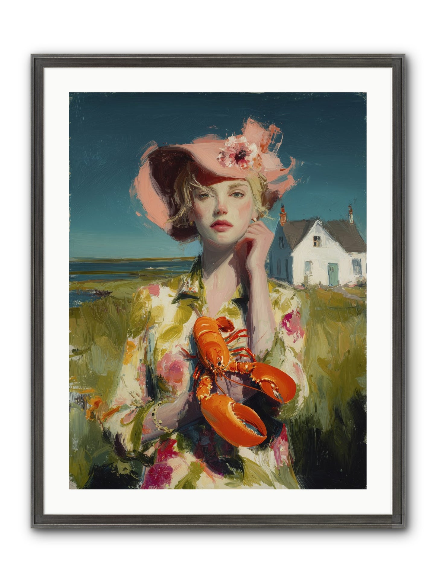 Her Coastal Heart Framed Print - Slimwoods Black/Silver 24x32