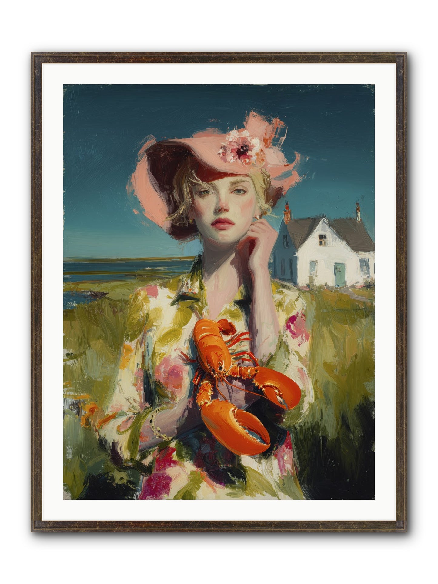 Her Coastal Heart Framed Print - Slimwoods Black/Gold 30x40