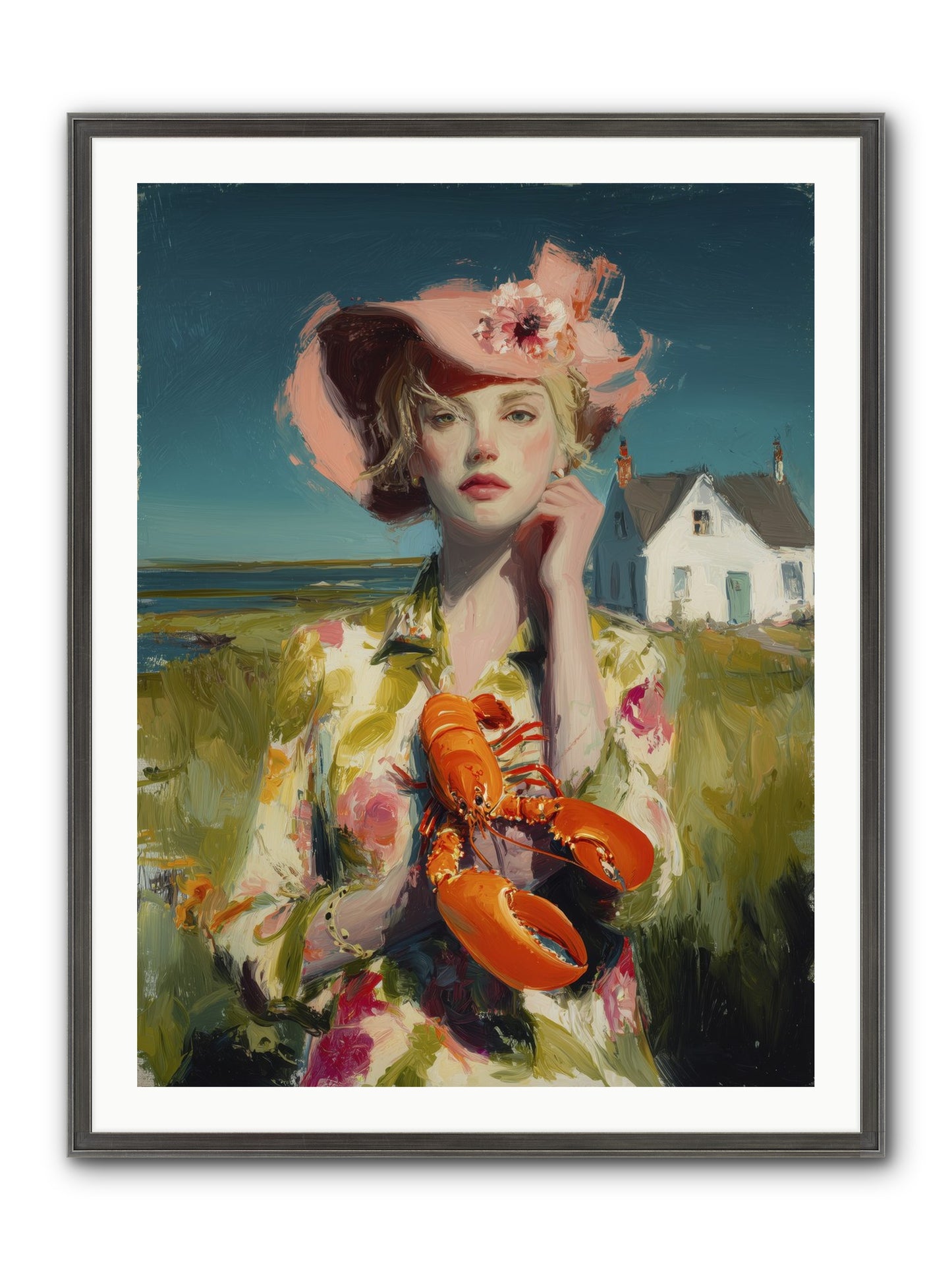 Her Coastal Heart Framed Print - Slimwoods Black/Silver 30x40
