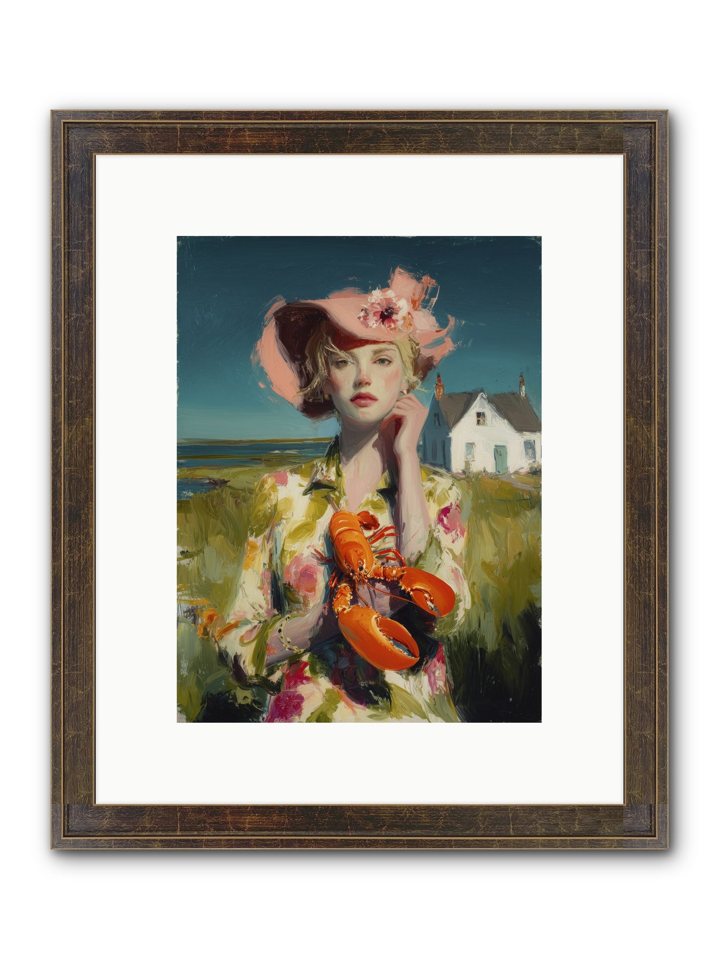Her Coastal Heart Framed Print - Slimwoods Black/Gold 9x12