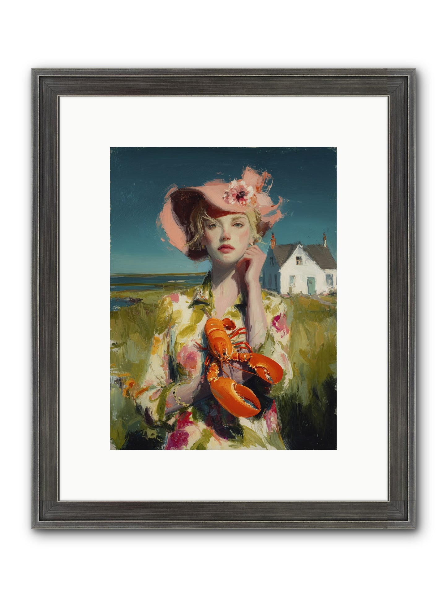 Her Coastal Heart Framed Print - Slimwoods Black/Silver 9x12