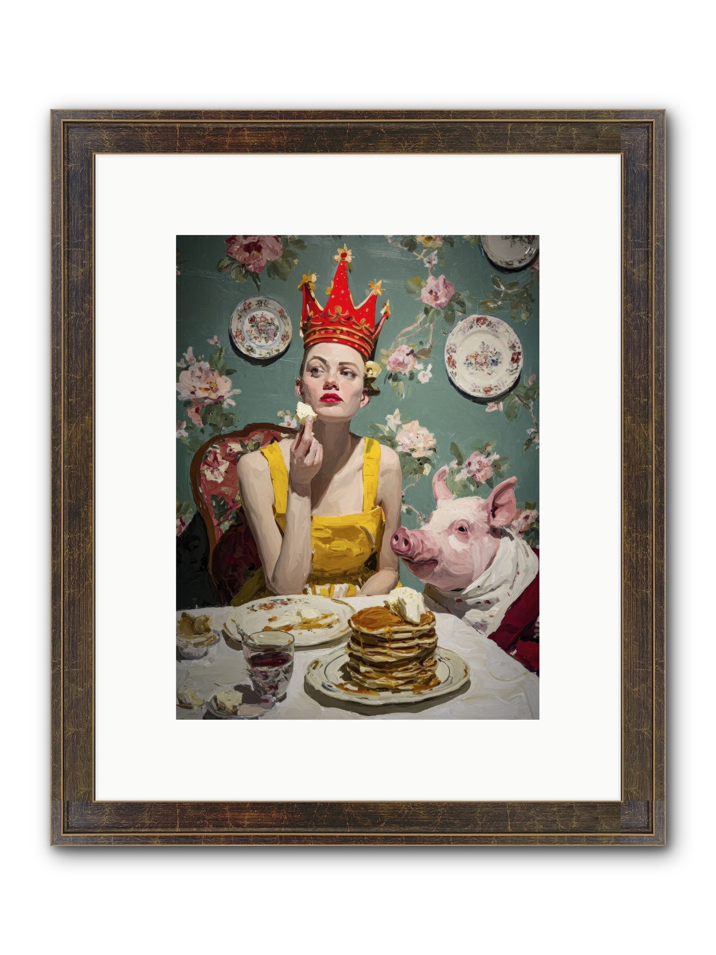 Her Flapjack Majesty's Court Framed Print - Slimwoods Black/Gold 9x12