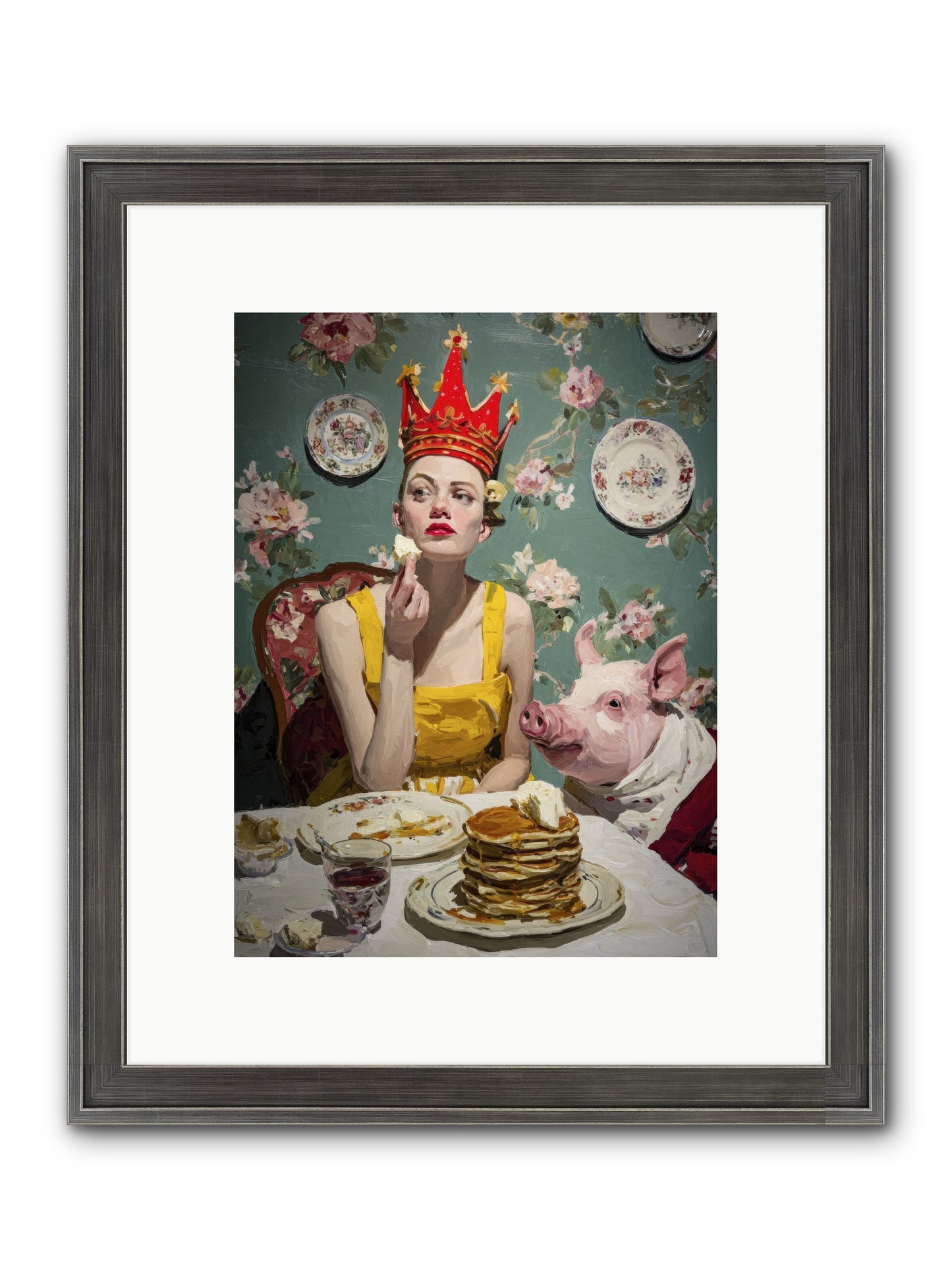 Her Flapjack Majesty's Court Framed Print - Slimwoods Black/Silver 9x12