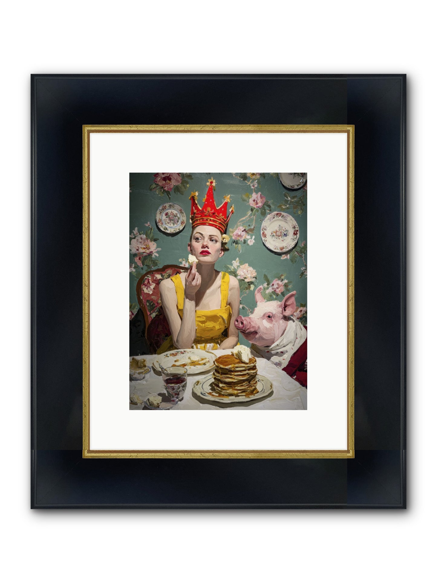 Her Flapjack Majesty's Court Framed Print - Wide Black w/Gold 9x12
