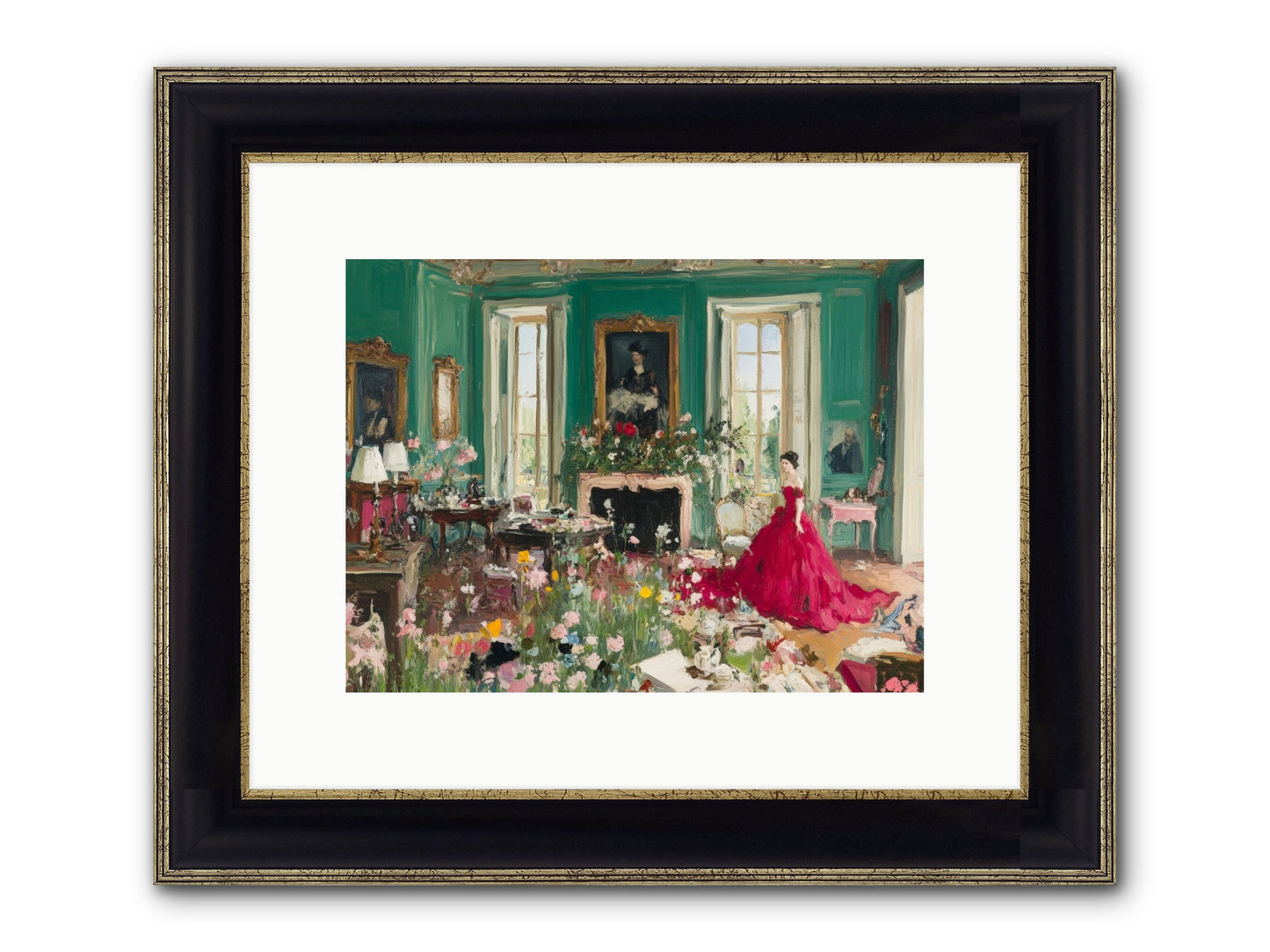 Her Garden Couldn't Wait Framed Print - Black & Gold 12x9