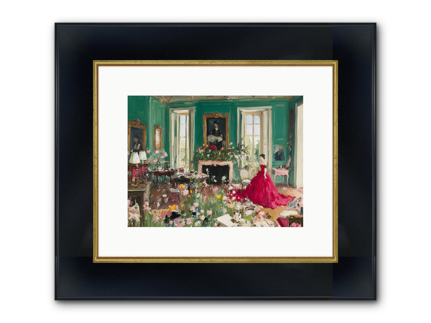 Her Garden Couldn't Wait Framed Print - Wide Black w/Gold 12x9