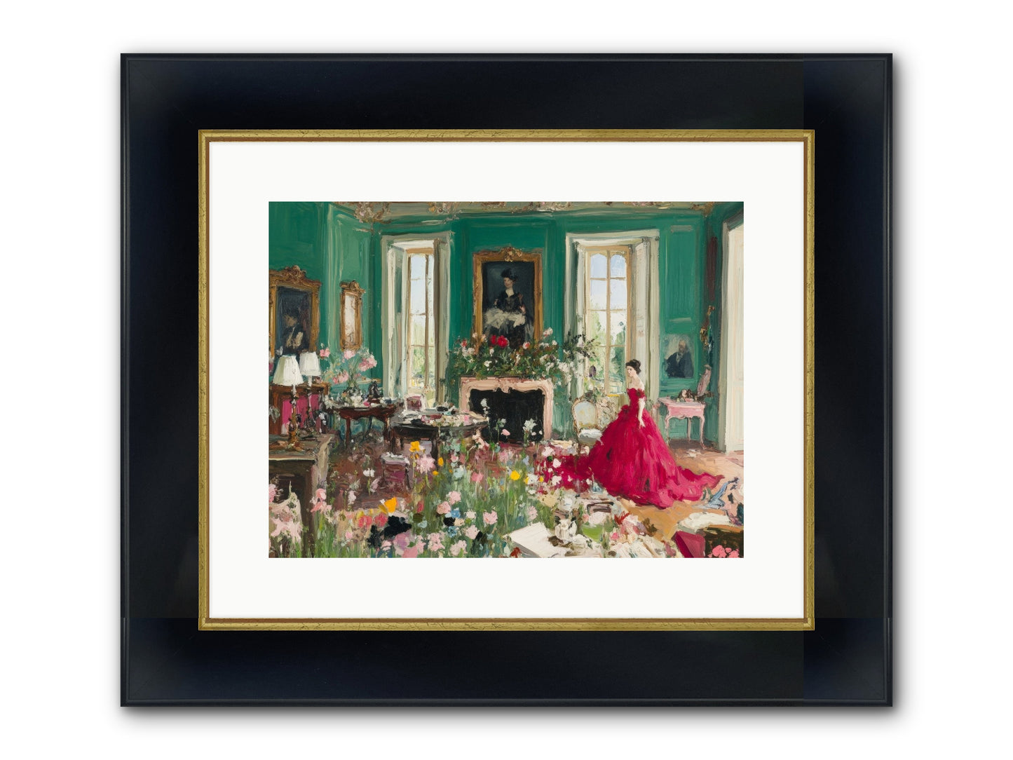 Her Garden Couldn't Wait Framed Print - Wide Black w/Gold 16x12