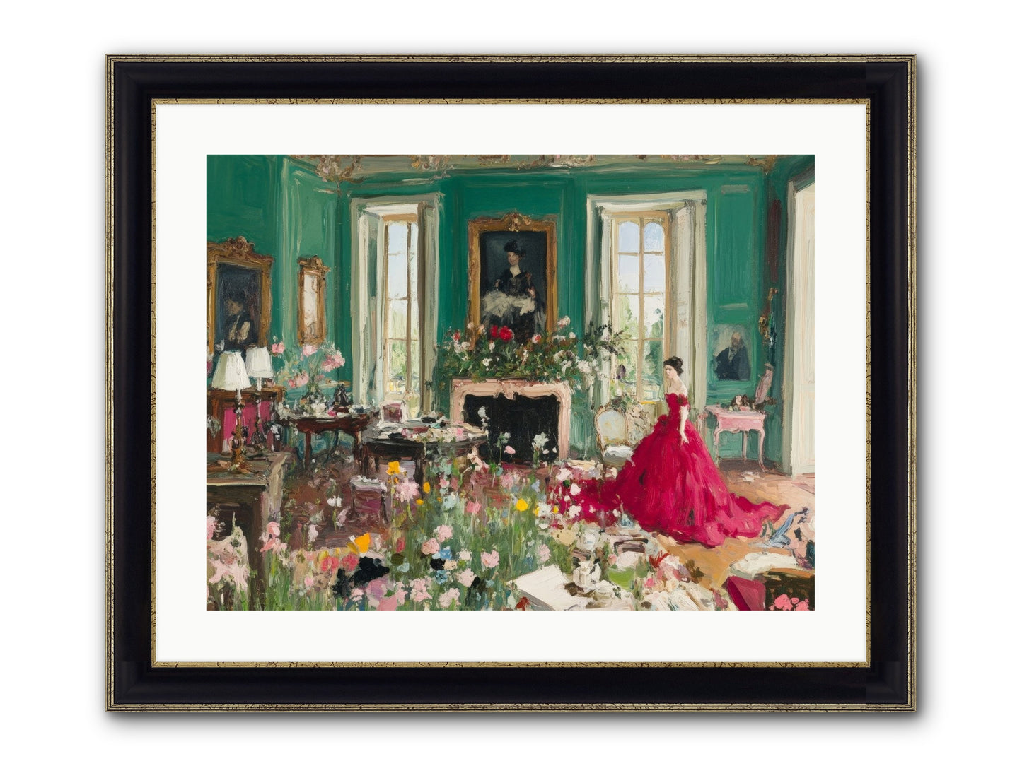 Her Garden Couldn't Wait Framed Print - Black & Gold 24x18
