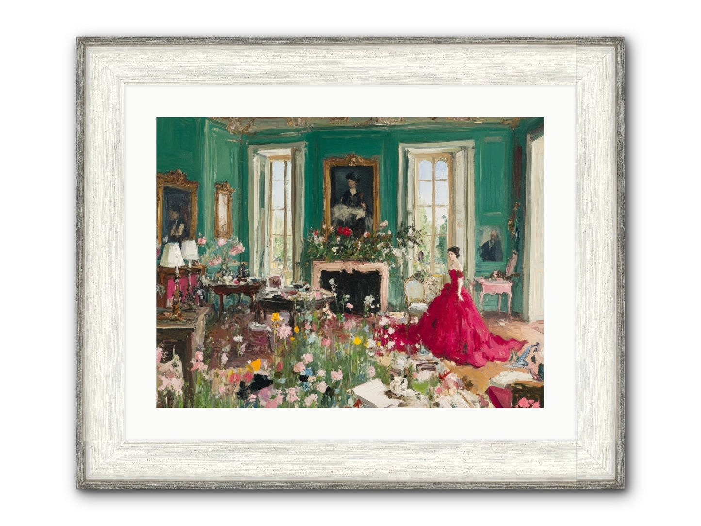 Her Garden Couldn't Wait Framed Print - Driftwood White 24x18