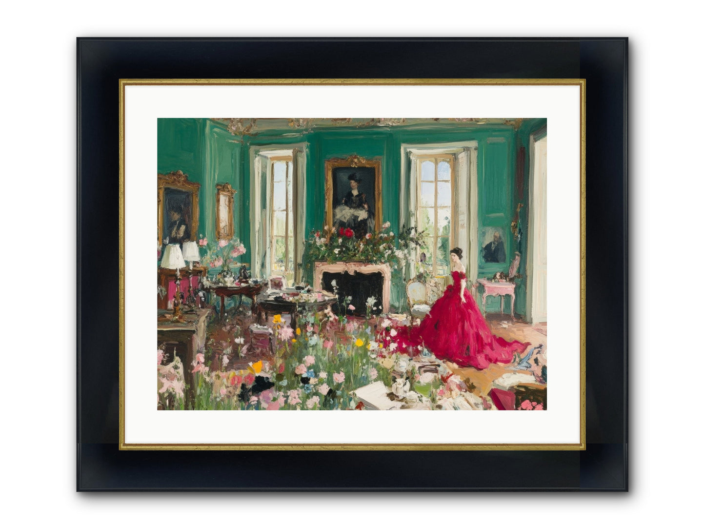 Her Garden Couldn't Wait Framed Print - Wide Black w/Gold 24x18