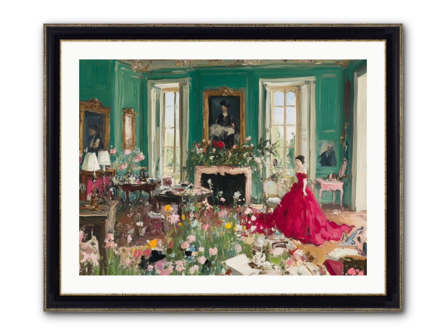 Her Garden Couldn't Wait Framed Print - Black & Gold 32x24