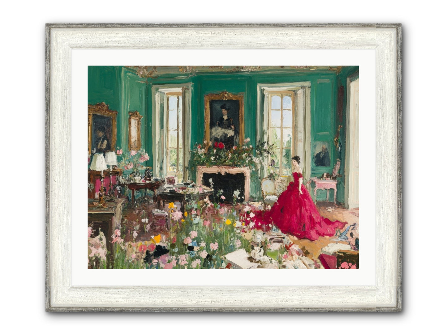 Her Garden Couldn't Wait Framed Print - Driftwood White 32x24