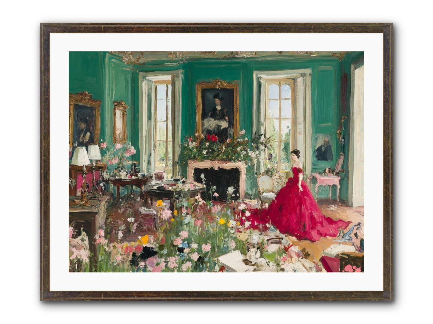 Her Garden Couldn't Wait Framed Print - Slimwoods Black/Gold 32x24