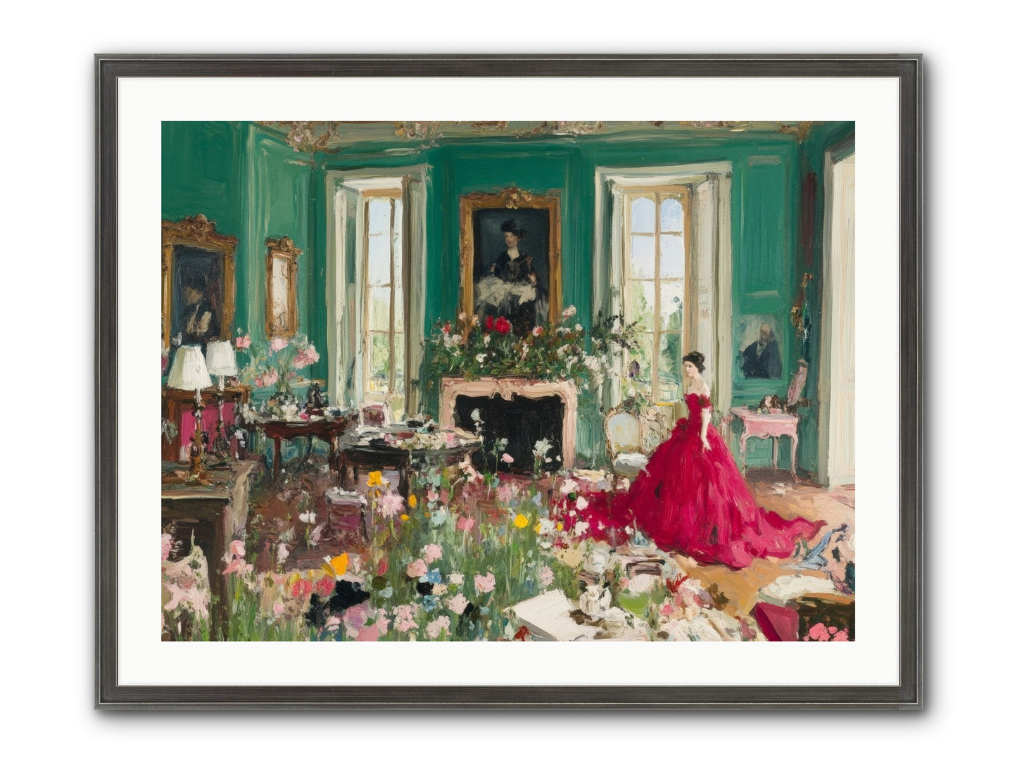 Her Garden Couldn't Wait Framed Print - Slimwoods Black/Silver 32x24