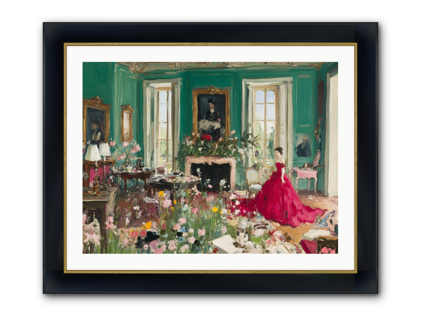 Her Garden Couldn't Wait Framed Print - Wide Black w/Gold 32x24