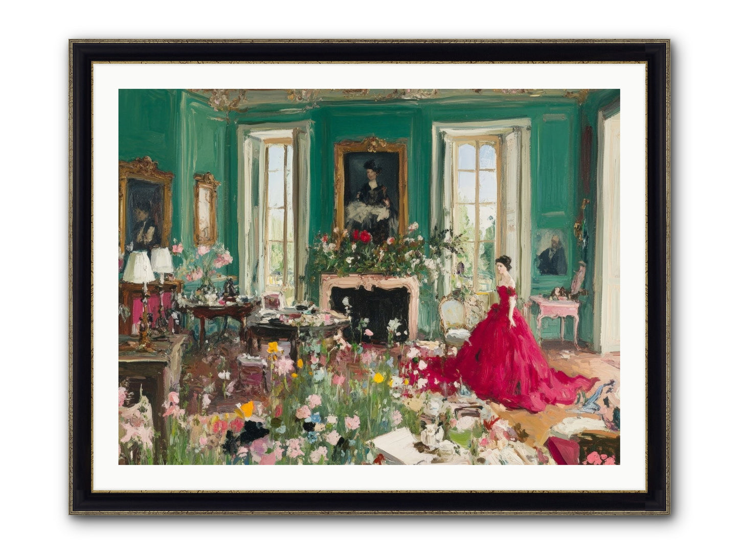 Her Garden Couldn't Wait Framed Print - Black & Gold 40x30