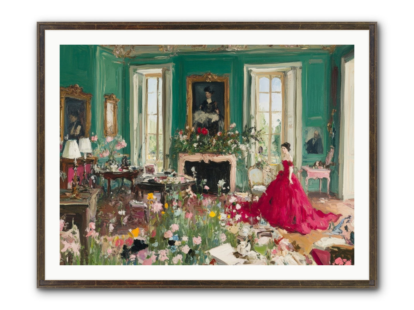 Her Garden Couldn't Wait Framed Print - Slimwoods Black/Gold 40x30