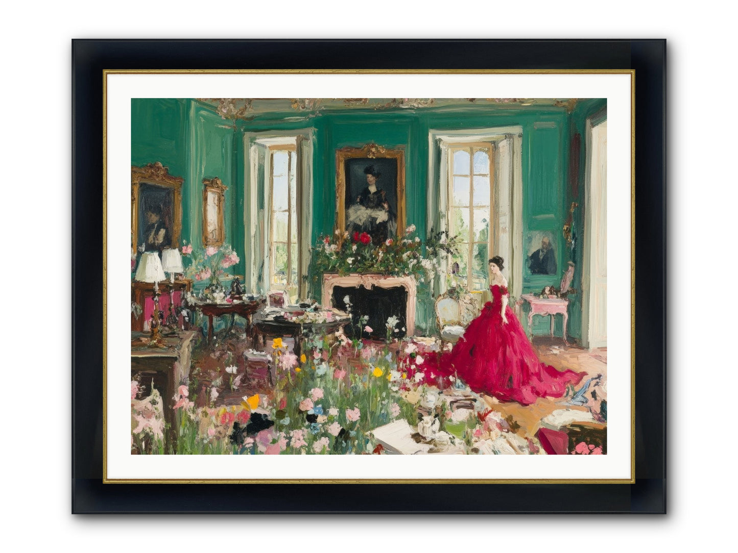 Her Garden Couldn't Wait Framed Print - Wide Black w/Gold 40x30