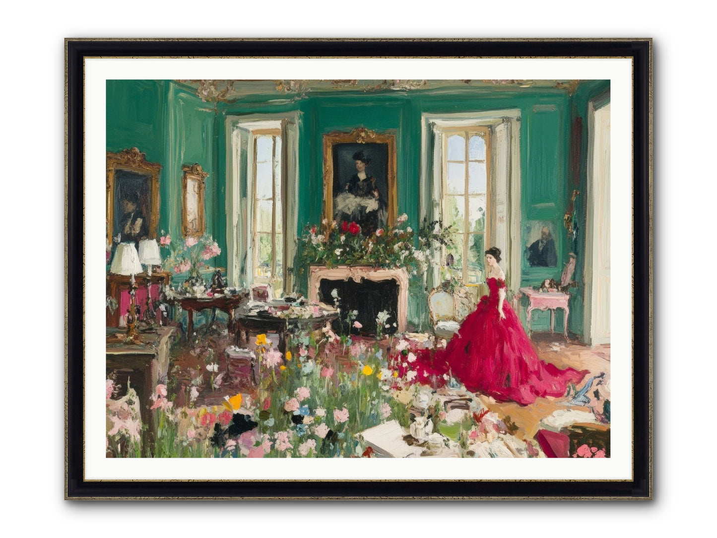 Her Garden Couldn't Wait Framed Print - Black & Gold 48x36