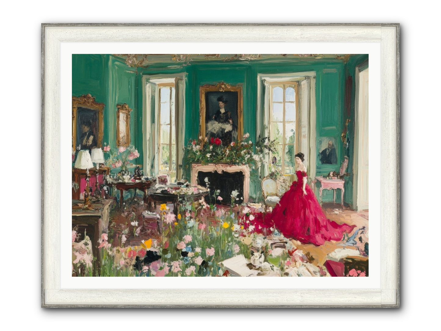 Her Garden Couldn't Wait Framed Print - Driftwood White 48x36