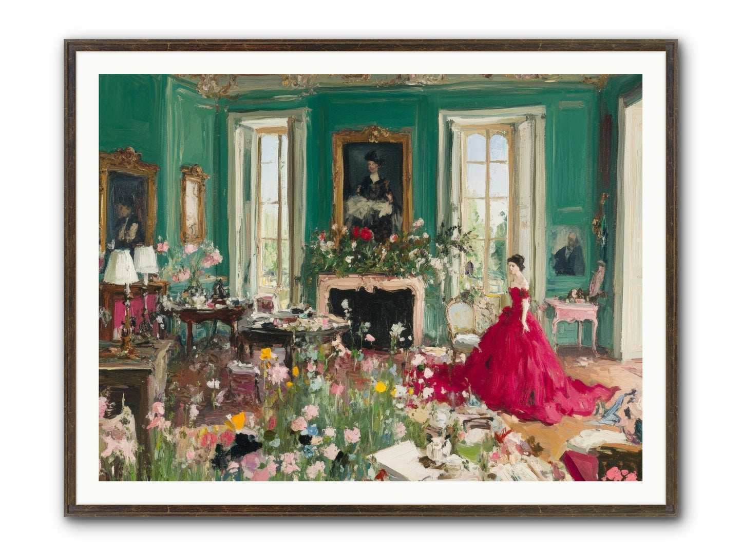 Her Garden Couldn't Wait Framed Print - Slimwoods Black/Gold 48x36