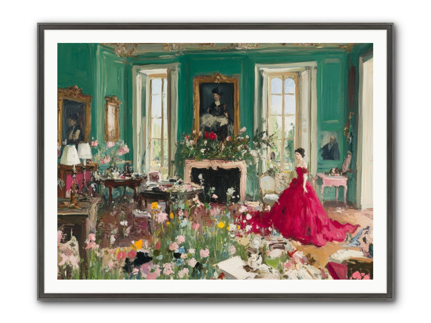 Her Garden Couldn't Wait Framed Print - Slimwoods Black/Silver 48x36