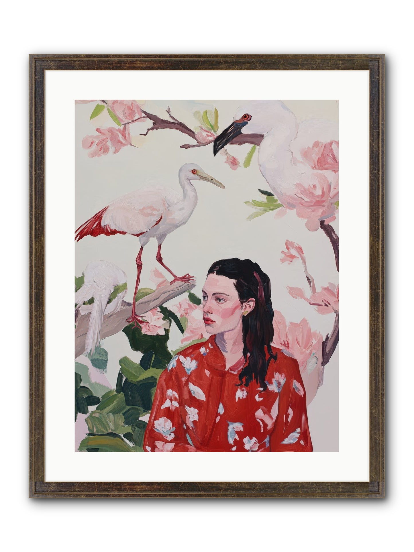 Her Garden's Guests Framed Print - Slimwoods Black/Gold 18x24