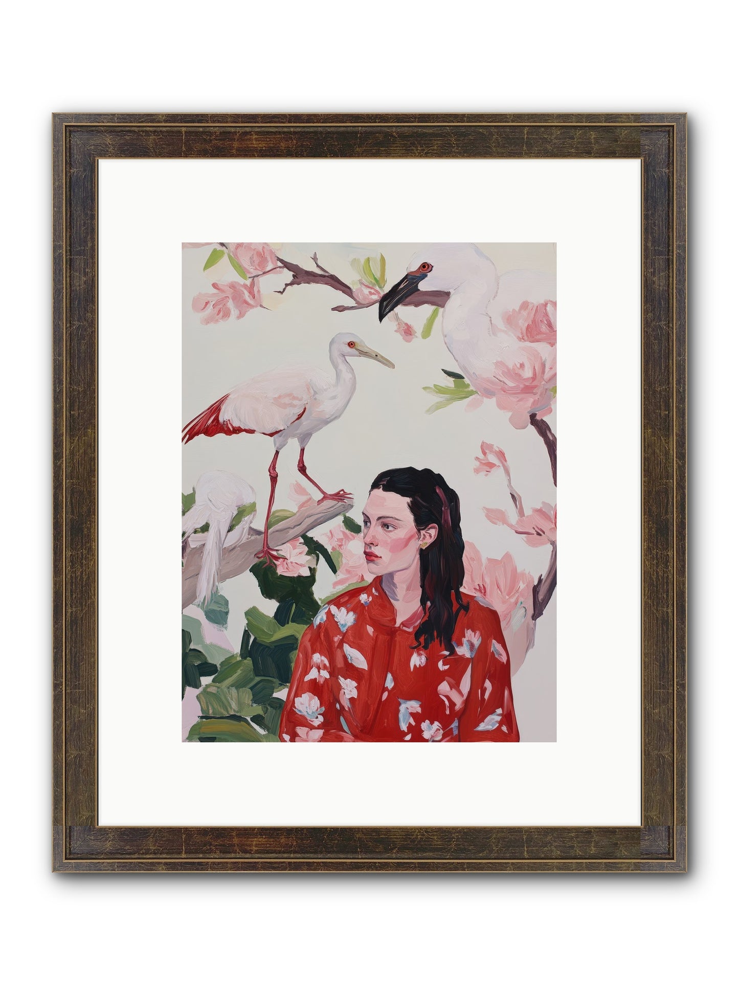 Her Garden's Guests Framed Print - Slimwoods Black/Gold 9x12