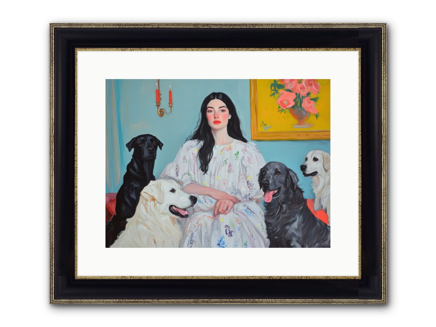Her Hours Were Silver Framed Print - Black & Gold 16x12