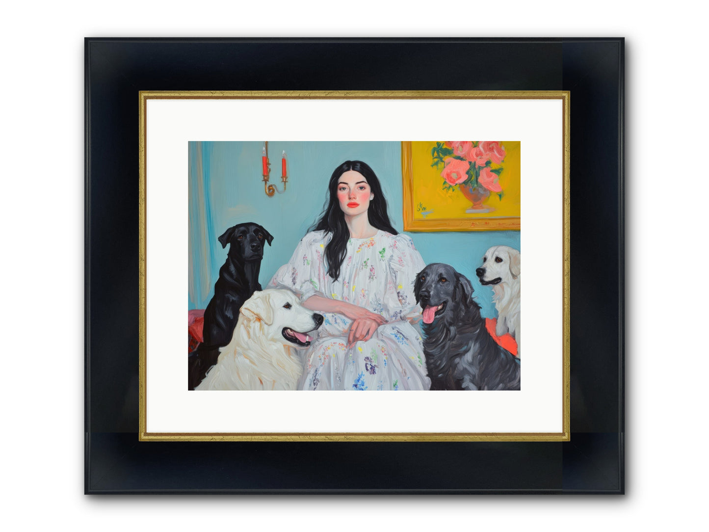 Her Hours Were Silver Framed Print - Wide Black w/Gold 16x12