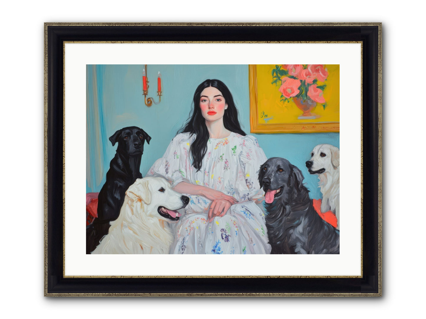 Her Hours Were Silver Framed Print - Black & Gold 24x18