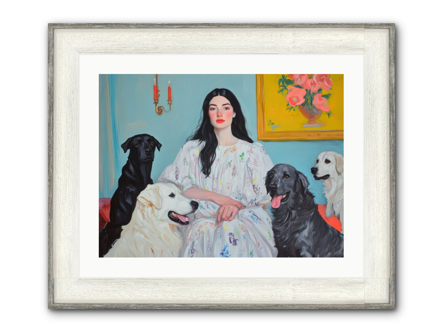Her Hours Were Silver Framed Print - Driftwood White 24x18