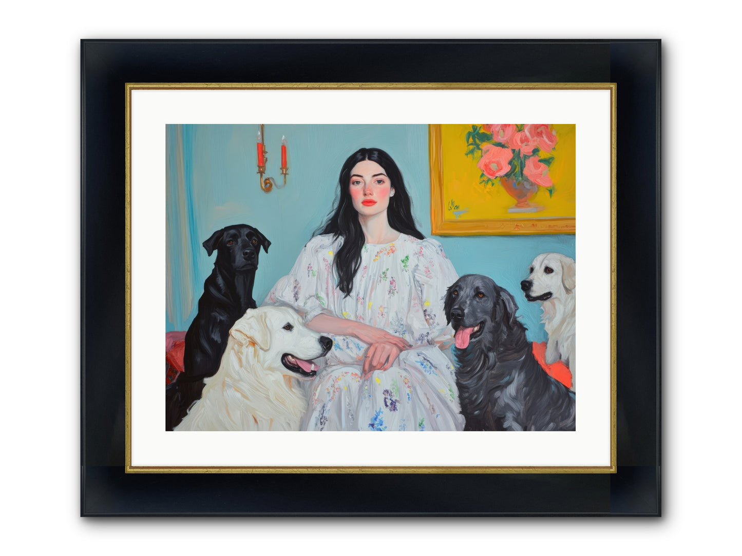 Her Hours Were Silver Framed Print - Wide Black w/Gold 24x18