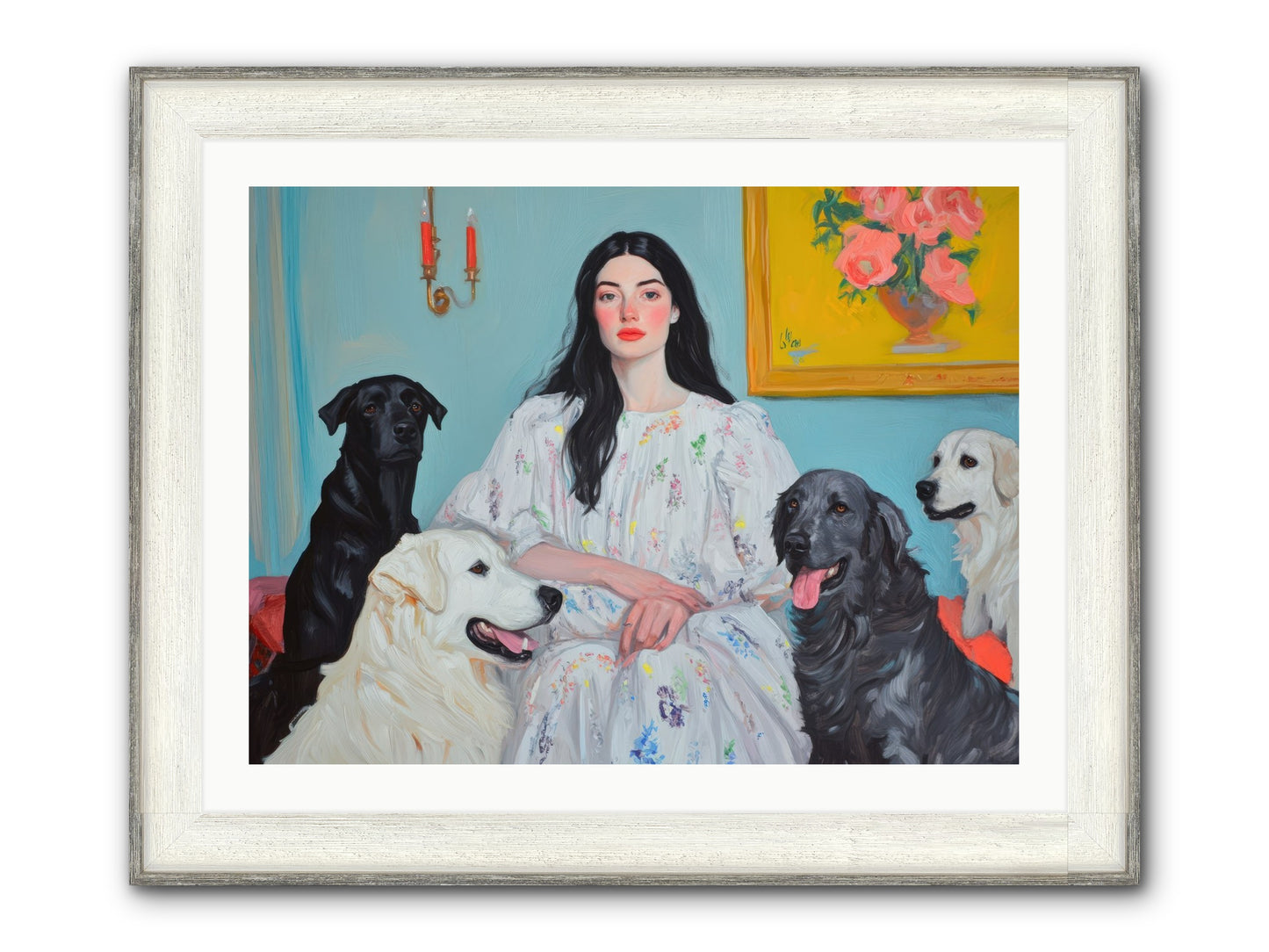 Her Hours Were Silver Framed Print - Driftwood White 32x24