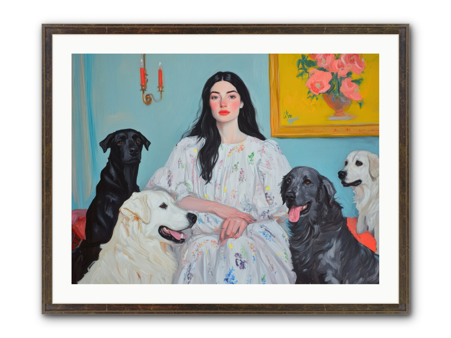 Her Hours Were Silver Framed Print - Slimwoods Black/Gold 32x24