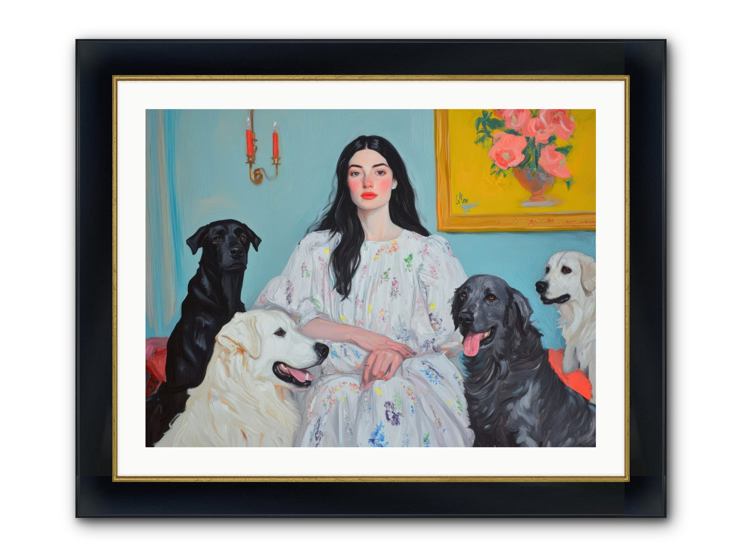 Her Hours Were Silver Framed Print - Wide Black w/Gold 32x24