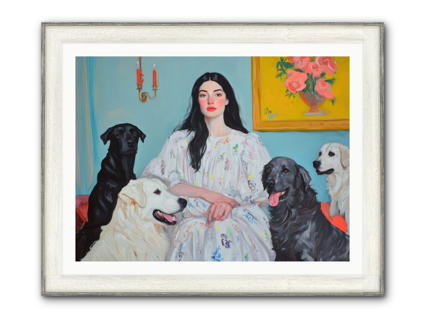Her Hours Were Silver Framed Print - Driftwood White 40x30