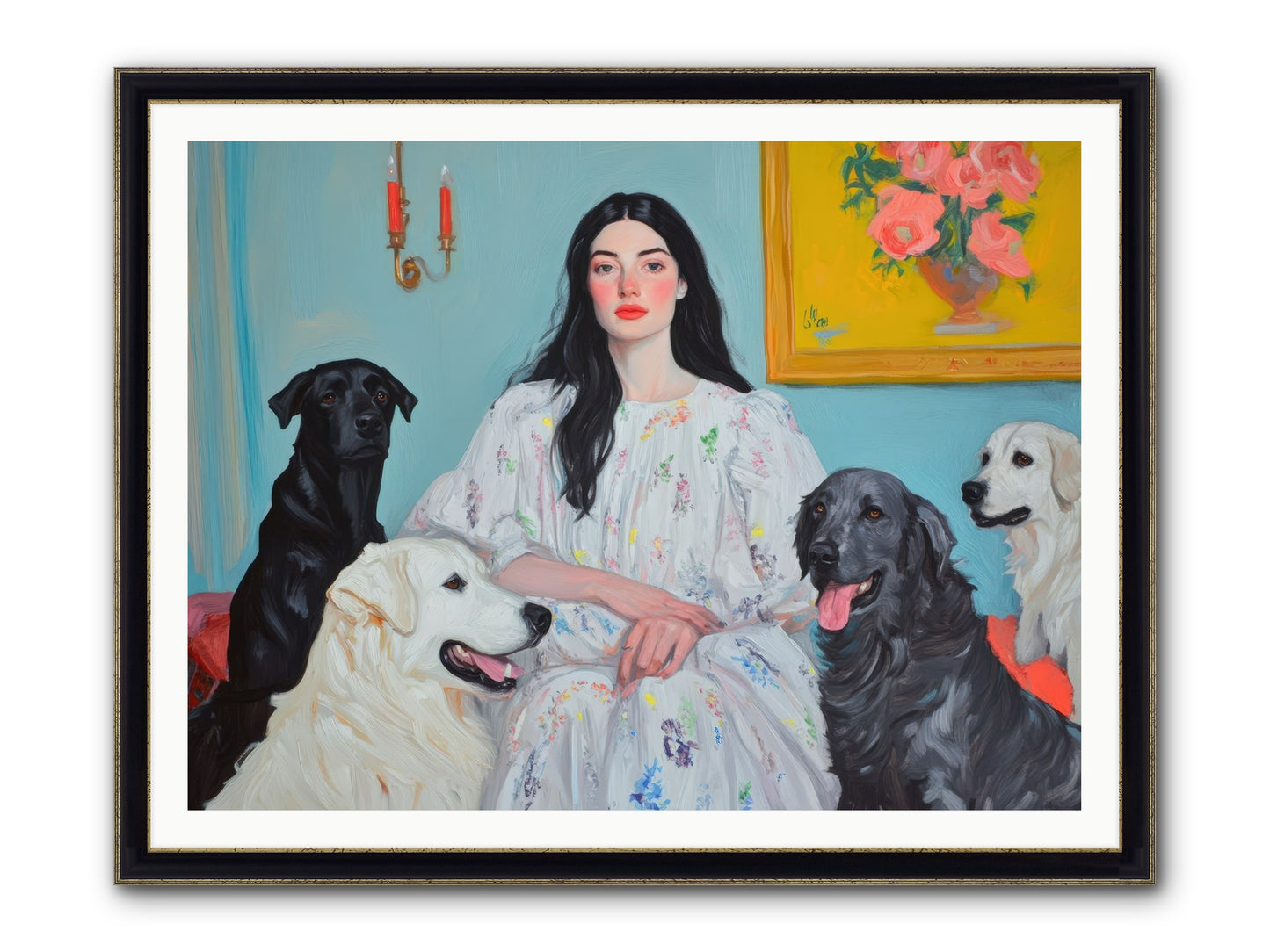 Her Hours Were Silver Framed Print - Black & Gold 48x36