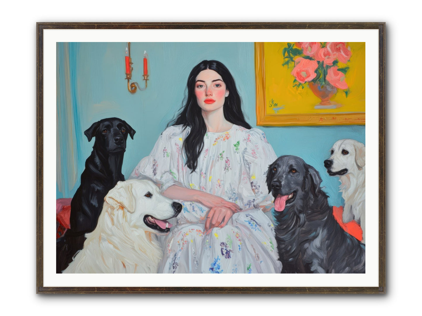 Her Hours Were Silver Framed Print - Slimwoods Black/Gold 48x36