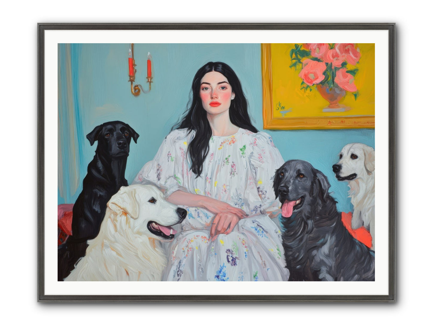 Her Hours Were Silver Framed Print - Slimwoods Black/Silver 48x36