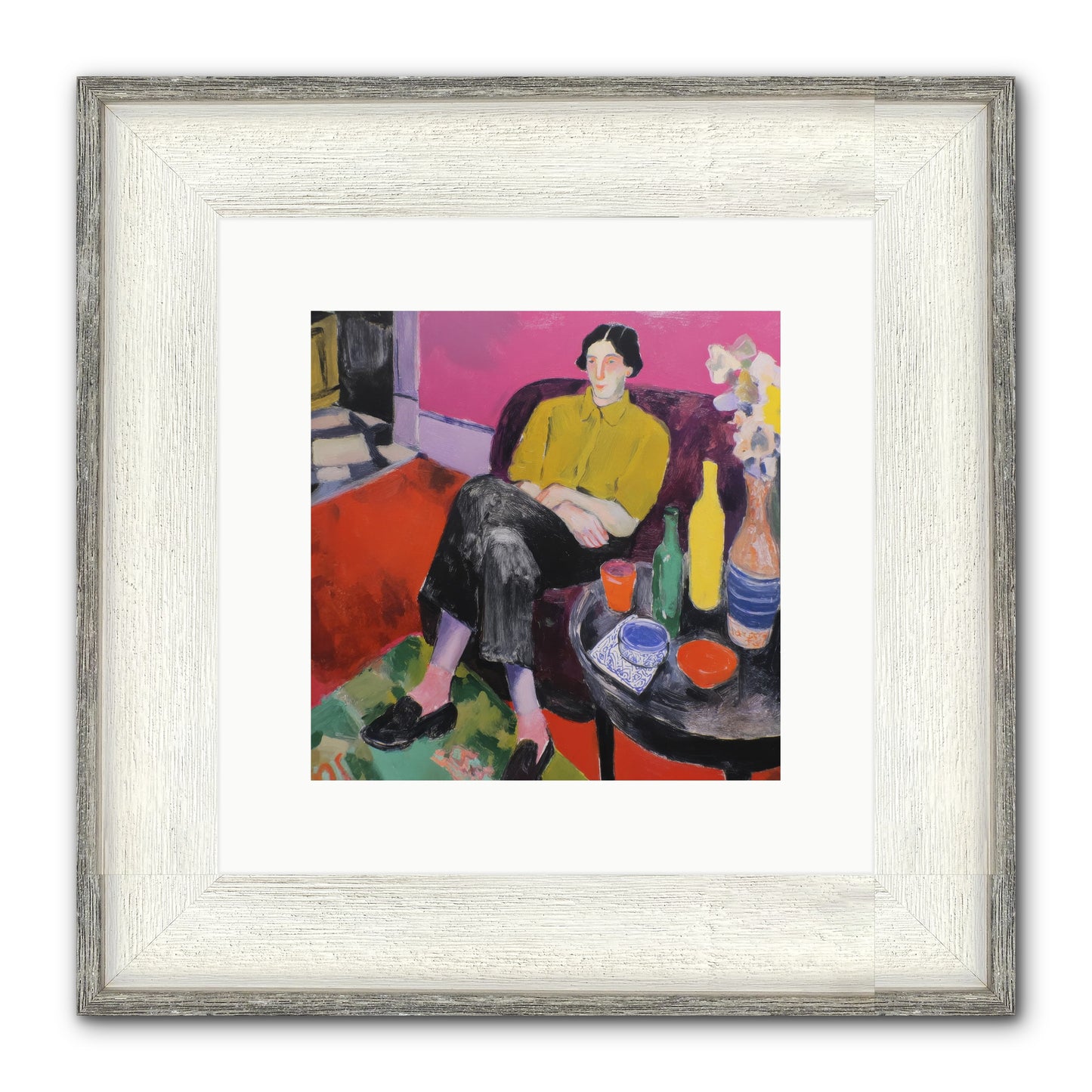 Her Language Framed Print - Driftwood White 10x10