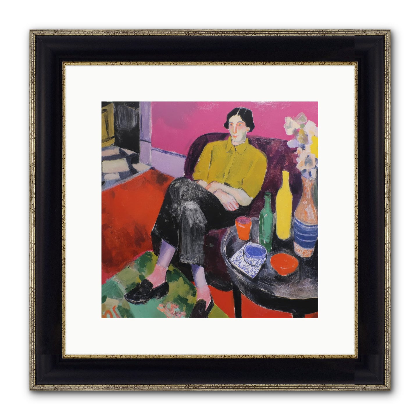 Her Language Framed Print - Black & Gold 12x12