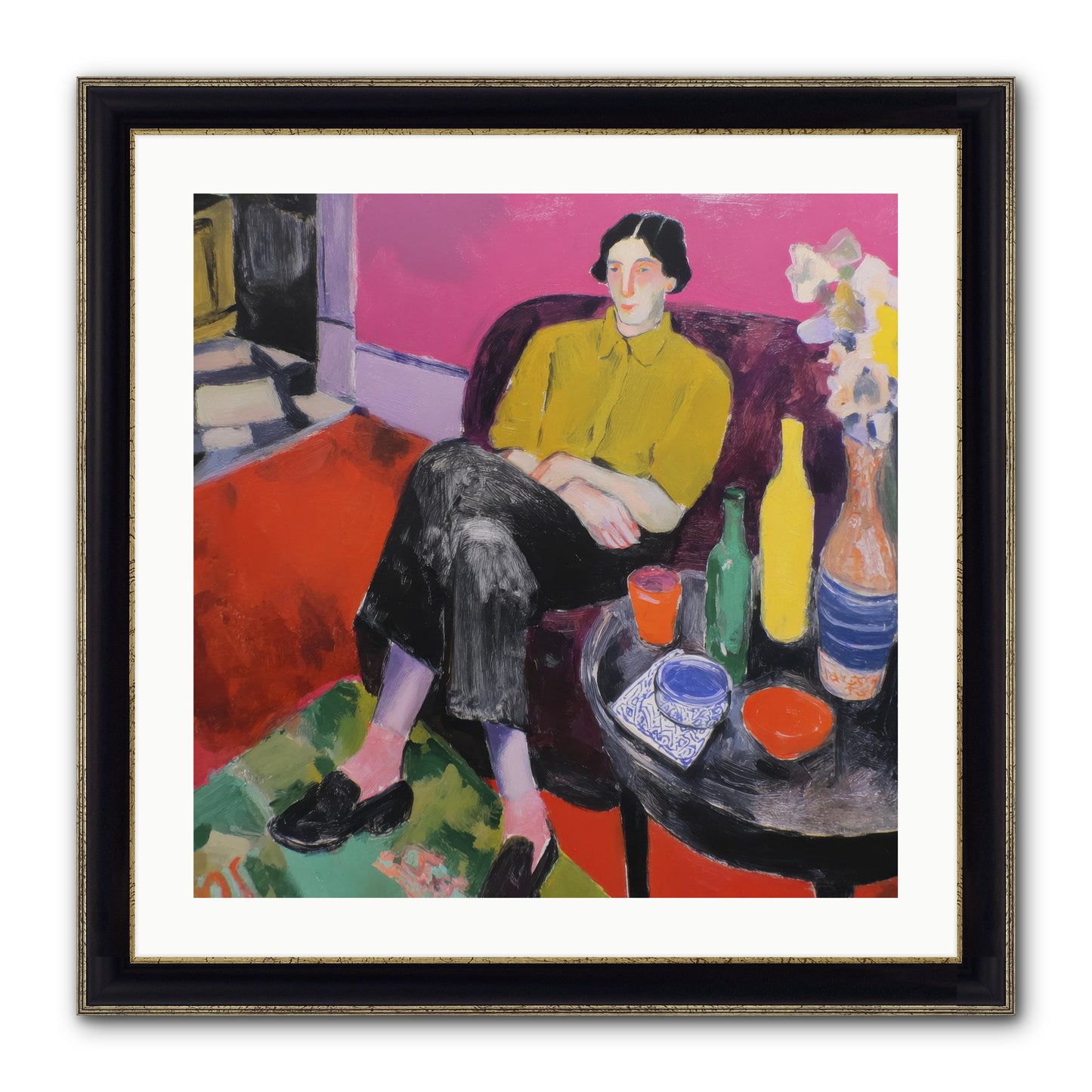 Her Language Framed Print - Black & Gold 24x24