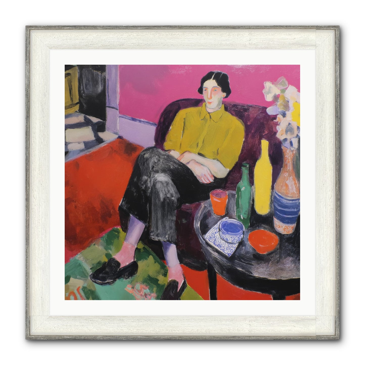 Her Language Framed Print - Driftwood White 30x30