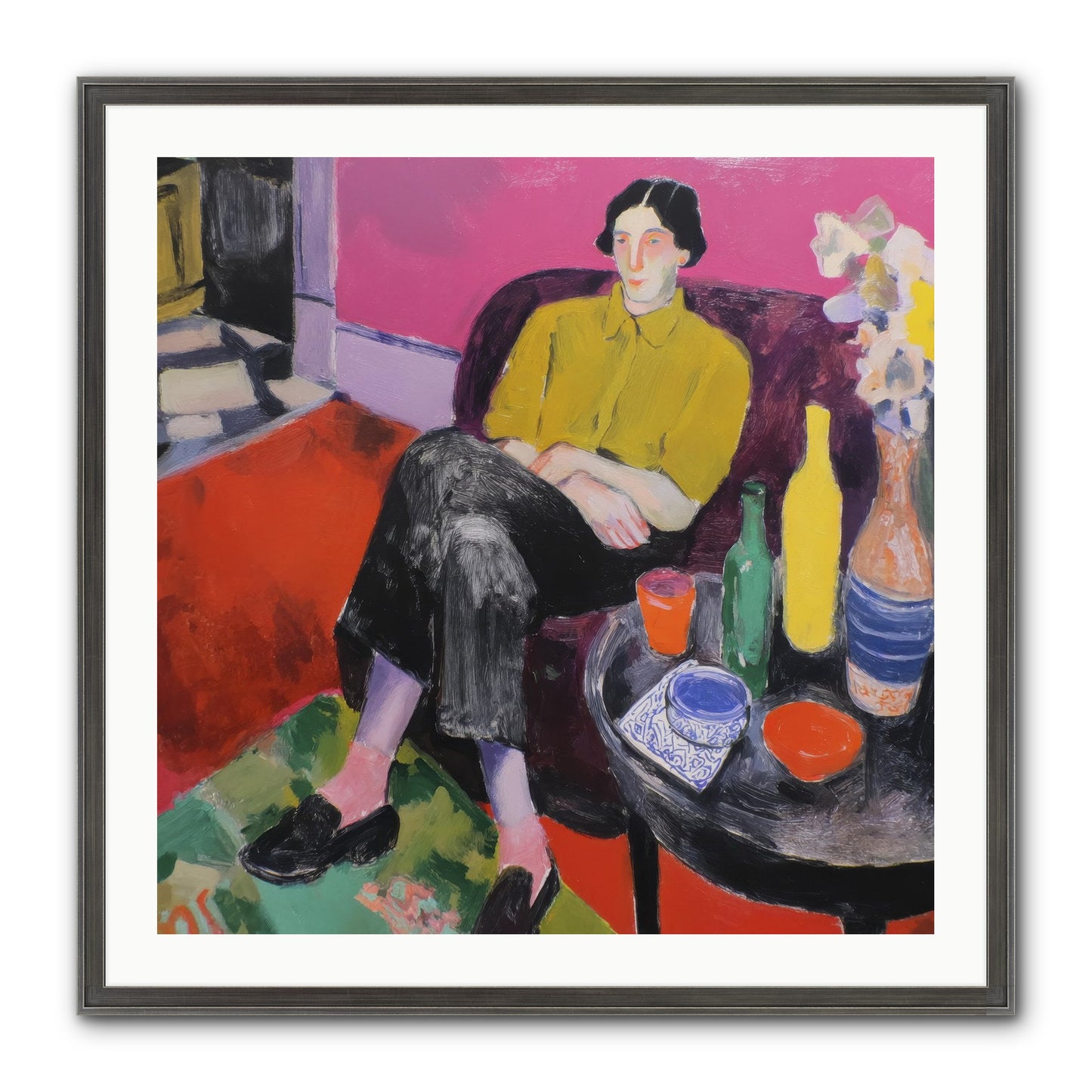 Her Language Framed Print - Slimwoods Black/Silver 30x30