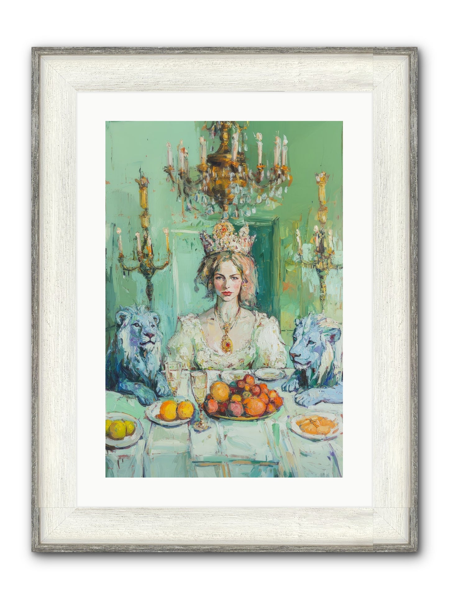 Her Majesty's Lapis Legion Framed Print - Driftwood White 16x24